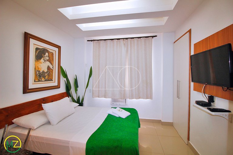 Mini studio aconchegante e silencioso com maquina de lavar e