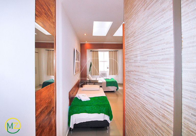 Mini studio aconchegante e silencioso com maquina de lavar e